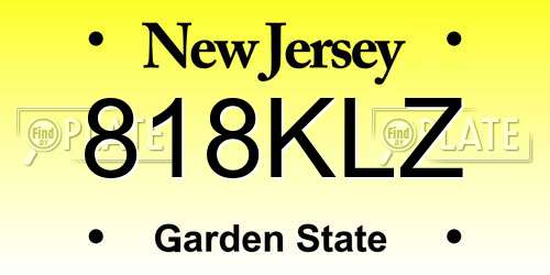 818KLZ New Jersey License Plate