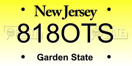 818OTS New Jersey License Plate