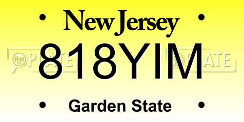 818YIM New Jersey License Plate