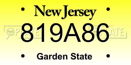 819A86 New Jersey License Plate