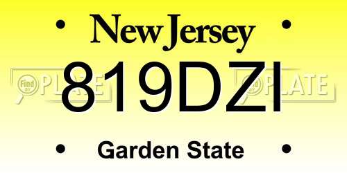 819DZI New Jersey License Plate