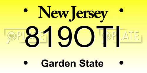 819OTI New Jersey License Plate