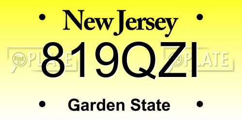 819QZI New Jersey License Plate