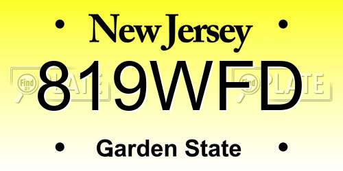 819WFD New Jersey License Plate