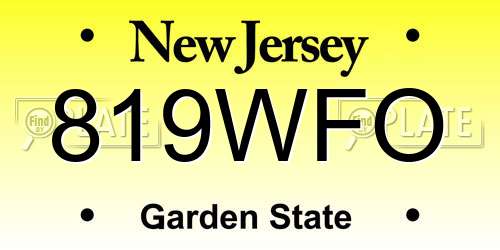 819WFO New Jersey License Plate