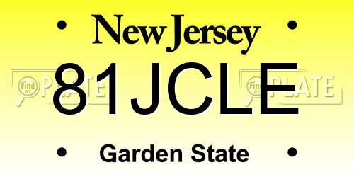81JCLE New Jersey License Plate
