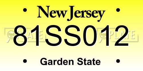 81SS012 New Jersey License Plate