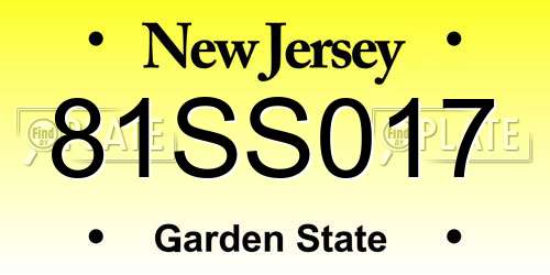 81SS017 New Jersey License Plate