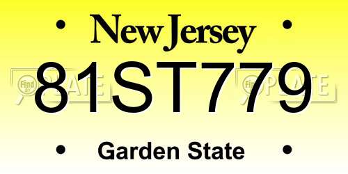 81ST779 New Jersey License Plate