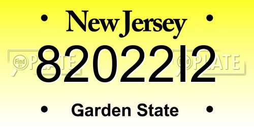 82022I2 New Jersey License Plate