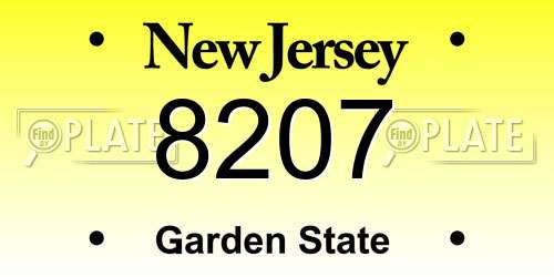 8207 New Jersey License Plate