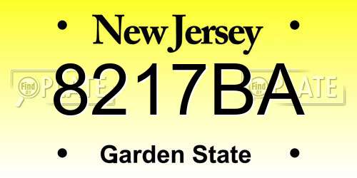 8217BA New Jersey License Plate