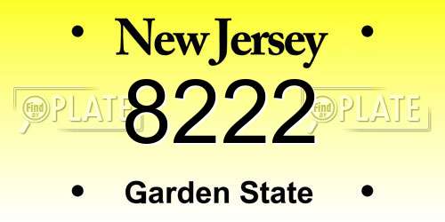 8222 New Jersey License Plate