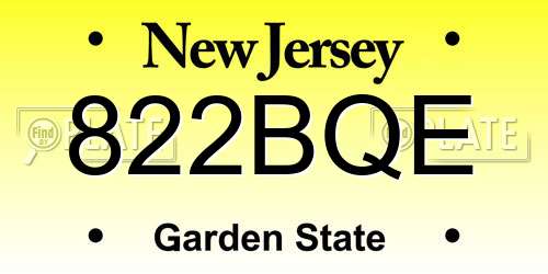 822BQE New Jersey License Plate