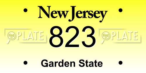 823 New Jersey License Plate