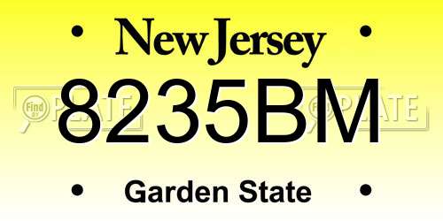 8235BM New Jersey License Plate