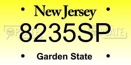 8235SP New Jersey License Plate