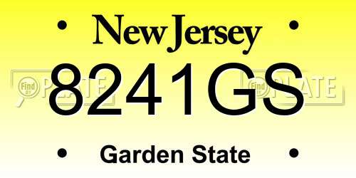 8241GS New Jersey License Plate