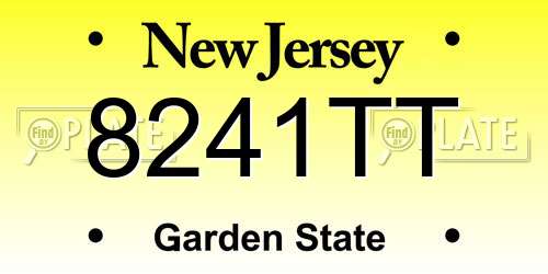 8241TT New Jersey License Plate