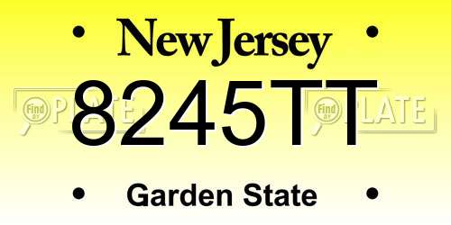 8245TT New Jersey License Plate