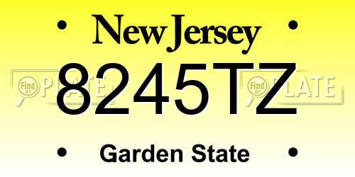 8245TZ New Jersey License Plate