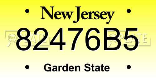 82476B5 New Jersey License Plate