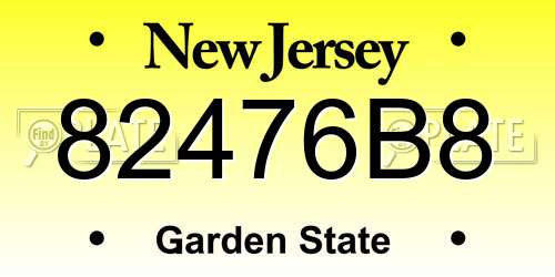 82476B8 New Jersey License Plate