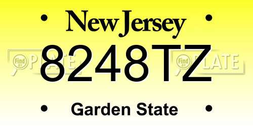 8248TZ New Jersey License Plate