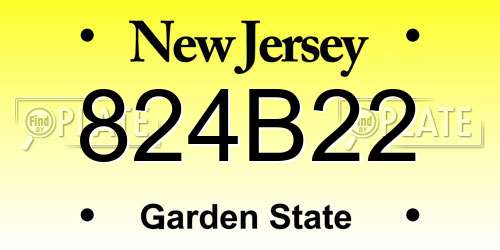 824B22 New Jersey License Plate