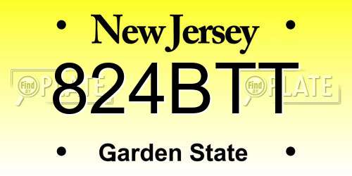 824BTT New Jersey License Plate