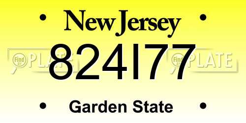 824I77 New Jersey License Plate