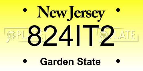 824IT2 New Jersey License Plate