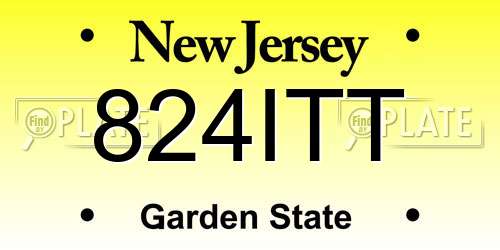 824ITT New Jersey License Plate