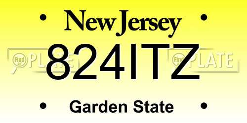 824ITZ New Jersey License Plate