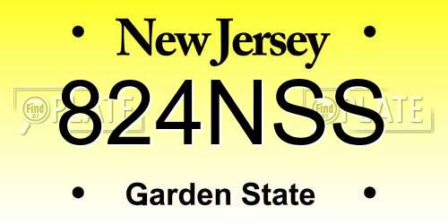 824NSS New Jersey License Plate