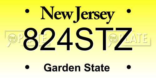 824STZ New Jersey License Plate