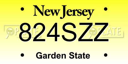 824SZZ New Jersey License Plate