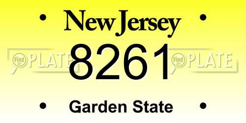 8261 New Jersey License Plate