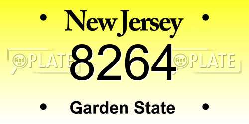 8264 New Jersey License Plate