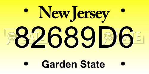 82689D6 New Jersey License Plate
