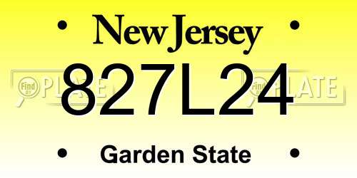 827L24 New Jersey License Plate
