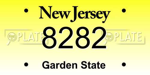 8282 New Jersey License Plate