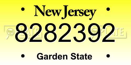 8282392 New Jersey License Plate