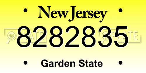 8282835 New Jersey License Plate