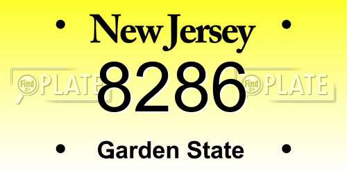 8286 New Jersey License Plate