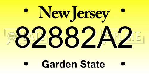 82882A2 New Jersey License Plate