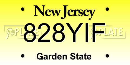 828YIF New Jersey License Plate