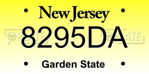 8295DA New Jersey License Plate