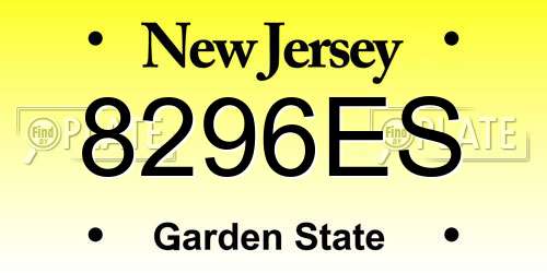 8296ES New Jersey License Plate