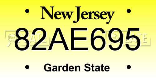 82AE695 New Jersey License Plate